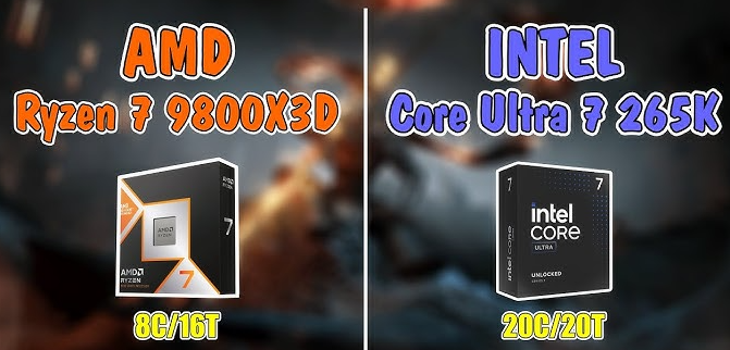 Ryzen 7 9800X3D vs. Intel Core Ultra 7 265K : Quel est le meilleur choix en 2025 ?